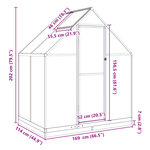 vidaXL Serre avec cadre de base argenté 169x114x202 cm aluminium