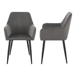 Lot de 2 chaises de salle à manger 86 x 57 x 56 cm gris foncé 03_0006728