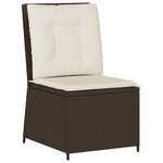 vidaXL Canapé inclinable de jardin avec coussins marron résine tressée