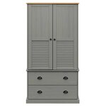 vidaXL Garde-robe VIGO gris 90x55x170 cm bois massif de pin