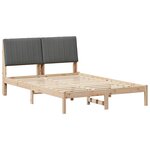 vidaXL Cadre de lit avec tête de lit Marron 135 x 190 cm Pin massif