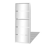 vidaXL Meuble à chaussures 5 étagères et miroir 63x17x169 5 cm Blanc