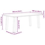 vidaXL Table à manger marron clair bois de chêne massif rectangulaire
