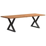 vidaXL Table à manger marron clair bois de chêne massif rectangulaire