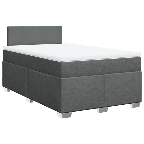 vidaXL Sommier à lattes de lit avec matelas Gris foncé 120x200cm Tissu