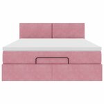 VidaXL Cadre de lit ottoman avec matelas rose 140x200 cm velours
