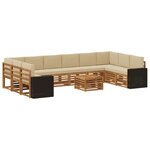 vidaXL Ensemble de canapés d'extérieur 11 pc Naturel et Beige
