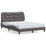 vidaXL Cadre de lit avec tête de lit Gris 140x200 cm Similicuir