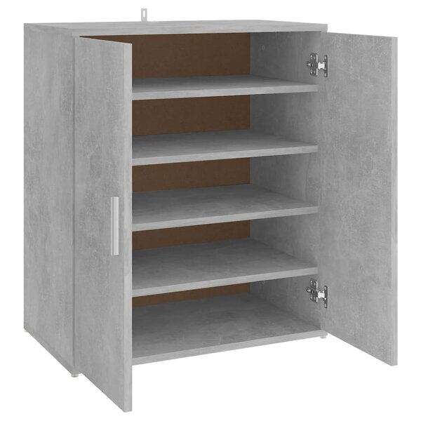 vidaXL Armoire à chaussures Gris béton 60x35x70 cm Bois d’ingénierie