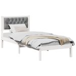 vidaXL Cadre de lit avec tête de lit Gris clair 80 x 200 cm Pin massif