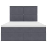 vidaXL Lit de rangement LED avec matelas Gris foncé 140 x 190 cm