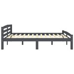 vidaXL Cadre de lit Gris foncé Bois de pin massif 200x200 cm
