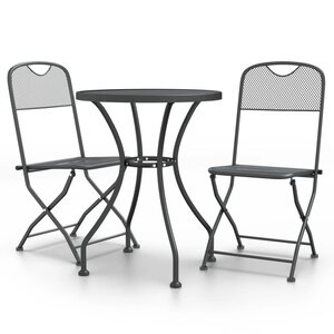 vidaXL Ensemble à manger de jardin 3 Pièces Maille Métal Anthracite