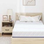 vidaXL Matelas Blanc et Bleu 90 x 190 cm Tissu jacquard
