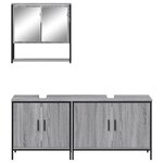 vidaXL Ensemble de meubles de salle de bain 3 Pièces Sonoma gris
