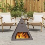 vidaXL Brasero Pyramide Noir 50x50x51 cm Acier
