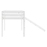 Lit mi-hauteur enfant toboggan pin rideau bleu 90x200