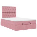 vidaXL Cadre de lit ottoman avec matelas rose 120x200 cm velours