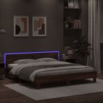 vidaXL Cadre de lit avec tête de lit et LED chêne marron 200x200 cm