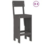 vidaXL Ensemble de bar de jardin 5 Pièces gris bois de pin massif