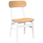 vidaXL Chaises à manger 2 Pièces blanc bois massif caoutchouc