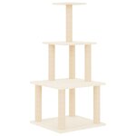 vidaXL Arbre à chat avec griffoirs en sisal crème 111 cm