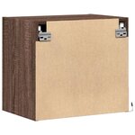 vidaXL Tables de chevet murales avec lumières LED 2 Pièces chêne marron