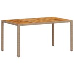 vidaXL Ensemble à manger de jardin et coussins 5Pièces beige rotin acacia