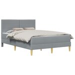 vidaXL Cadre de lit Gris clair 140 x 190 cm Polyester