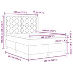 vidaXL Lit à ressorts avec matelas Gris 140 x 200 cm tissu