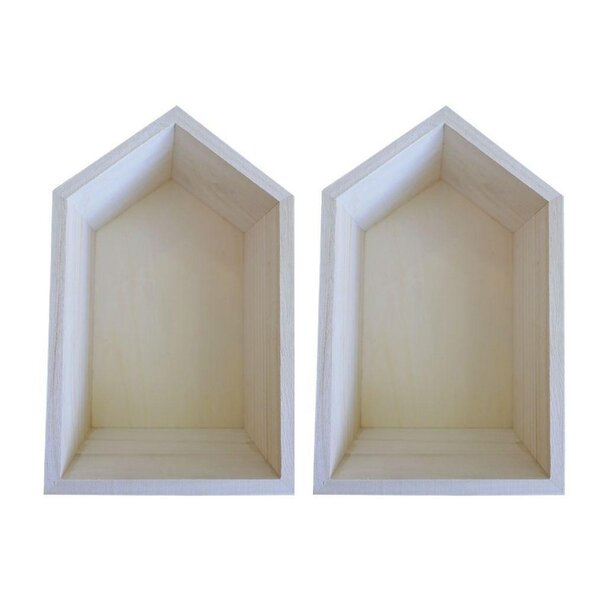 2 étagères en bois maison 22 5 x 14 x 10 cm