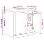 vidaXL Buffet Chêne artisanal 70 x 35 5 x 67 5 cm Bois d'ingénierie