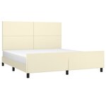 vidaXL Cadre de lit avec tête de lit Crème 180x200 cm Similicuir