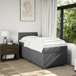 vidaXL Sommier à lattes de lit avec matelas Gris foncé 100x200cm Tissu