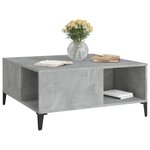 vidaXL Table basse gris béton 80x80x36 5 cm bois d'ingénierie