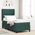 Lit à ressort vidaXL avec matelas et LED Vert foncé 90x200 cm Velours