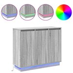 Buffet vidaXL gris Sonoma 90x32x75 cm avec LED en bois d'ingénierie