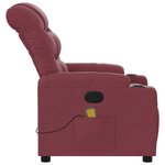 vidaXL Fauteuil de massage inclinable Rouge bordeaux Tissu