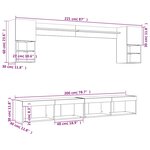 vidaXL Unités murales TV avec LED 6 Pièces blanc bois d'ingénierie