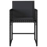 vidaXL Chaises de jardin lot de 4 avec coussins noir résine tressée