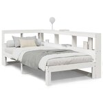 vidaXL Lit bibliothèque sans matelas blanc 90x190cm bois de pin massif