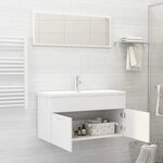 vidaXL Ensemble de meubles de salle de bain 2Pièces blanc bois ingénierie