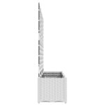 vidaXL Bac à fleurs avec Treillis 3 Pièces Blanc 120 x 40 x 143 cm PP