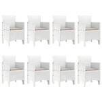 vidaXL Ensemble de Salle à Manger de Jardin 9 Pièces avec Coussins Gris Clair Poly Rattan