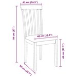 vidaXL Chaises à manger coussins 2 Pièces marron bois massif caoutchouc