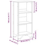vidaXL Bibliothèque sonoma gris 50x31x106 cm bois d'ingénierie