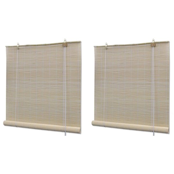 vidaXL Stores à rouleau Bambou naturel 2 Pièces 120x160 cm