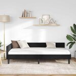 vidaXL Cadre de lit d'angle Noir 90 x 190 cm Velours et bois stratifié
