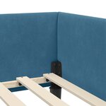vidaXL Cadre de lit d'angle Bleu 90 x 200 cm Velours et bois stratifié