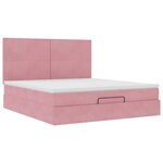 vidaXL Cadre de lit ottoman avec matelas rose 160x200 cm velours
